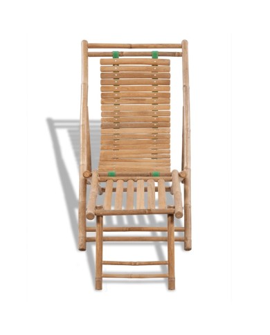 Chaise de terrasse d'extérieur avec repose-pied Bambou