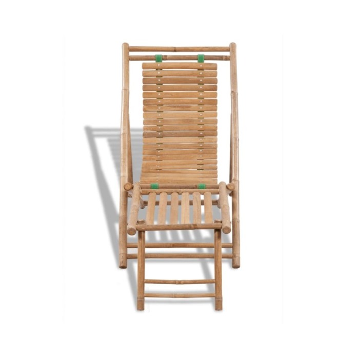 Chaise de terrasse d'extérieur avec repose-pied Bambou