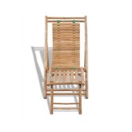Chaise de terrasse d'extérieur avec repose-pied Bambou