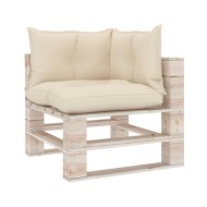 Coussins de canapé palette 3 pcs Crème Tissu