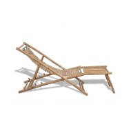 Chaise de terrasse d'extérieur avec repose-pied Bambou