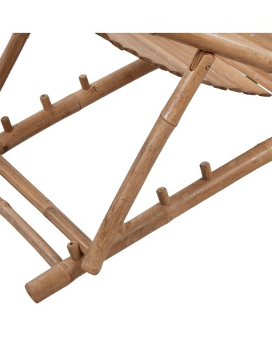 Chaise de terrasse d'extérieur avec repose-pied Bambou