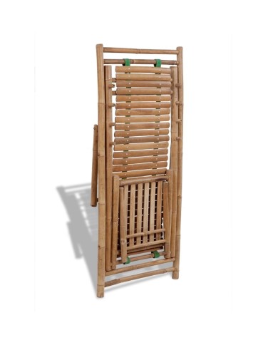 Chaise de terrasse d'extérieur avec repose-pied Bambou