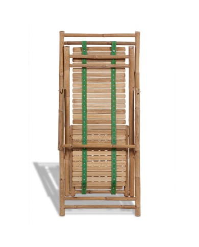Chaise de terrasse d'extérieur avec repose-pied Bambou
