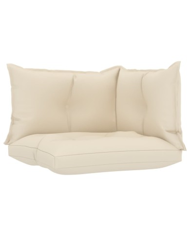 Coussins de canapé palette 3 pcs Crème Tissu