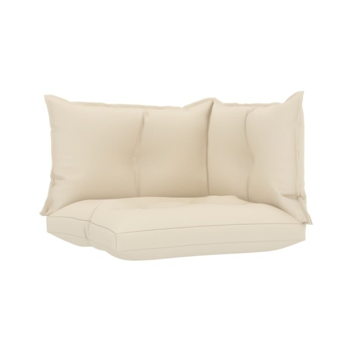 Coussins de canapé palette 3 pcs Crème Tissu