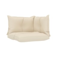 Coussins de canapé palette 3 pcs Crème Tissu