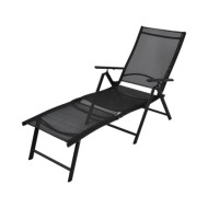 Chaise longue pliable Aluminium Noir