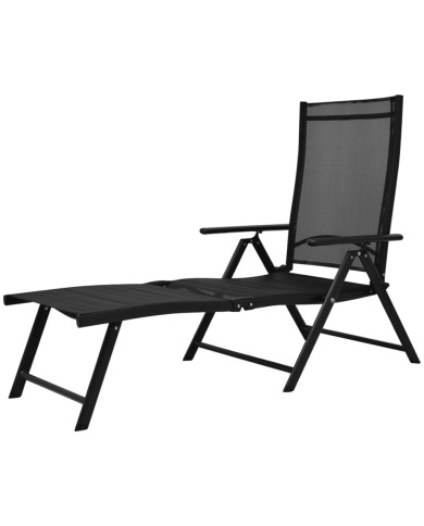 Chaise longue pliable Aluminium Noir