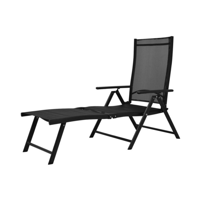 Chaise longue pliable Aluminium Noir