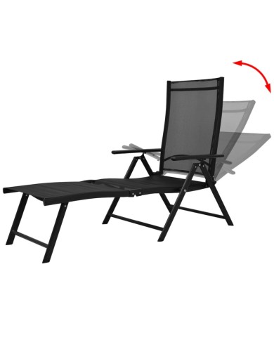 Chaise longue pliable Aluminium Noir