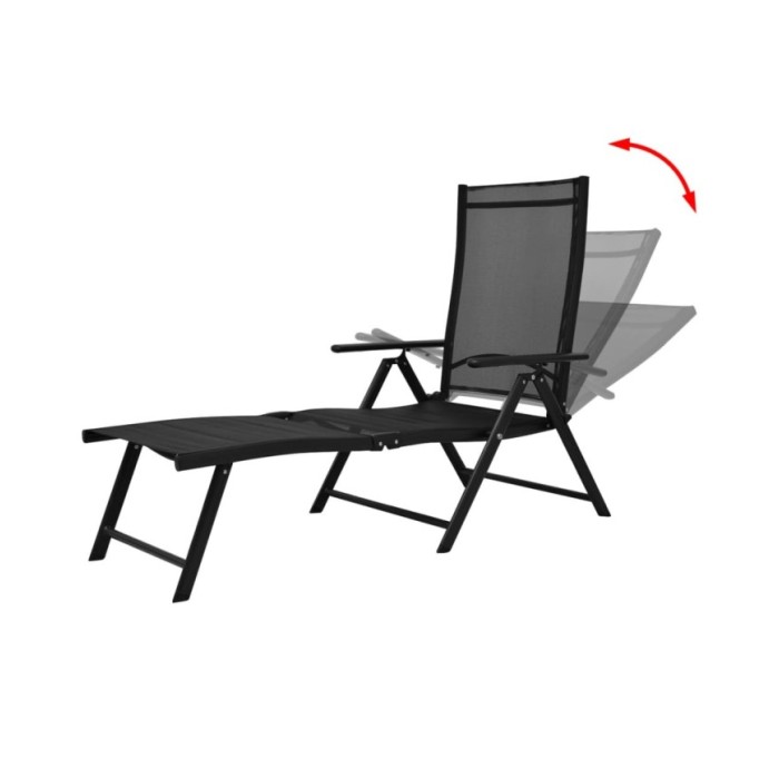 Chaise longue pliable Aluminium Noir