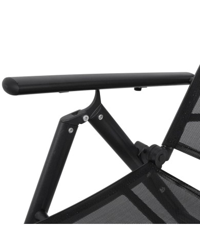 Chaise longue pliable Aluminium Noir