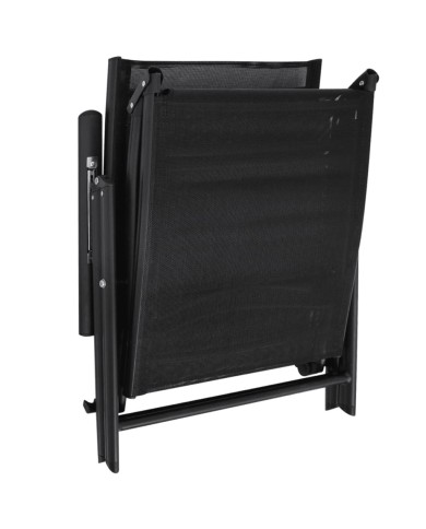 Chaise longue pliable Aluminium Noir