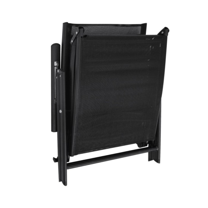 Chaise longue pliable Aluminium Noir