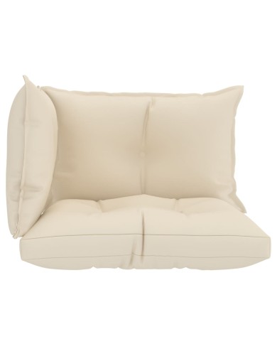 Coussins de canapé palette 3 pcs Crème Tissu