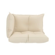 Coussins de canapé palette 3 pcs Crème Tissu