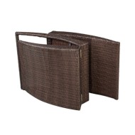Chaise longue pliable avec coussin Résine tressée Marron