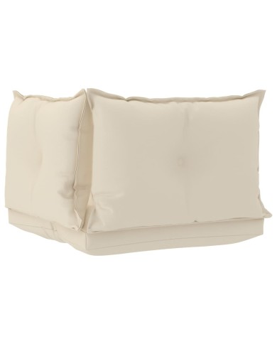 Coussins de canapé palette 3 pcs Crème Tissu