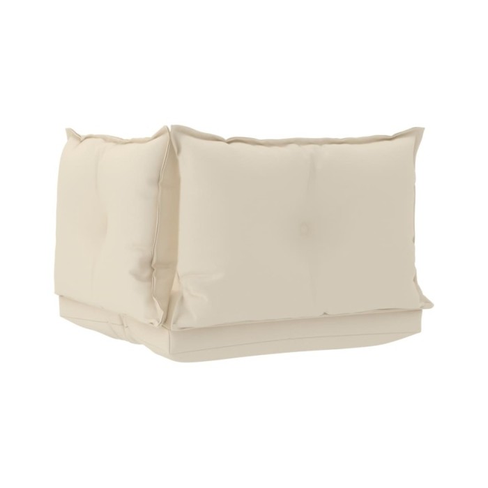 Coussins de canapé palette 3 pcs Crème Tissu
