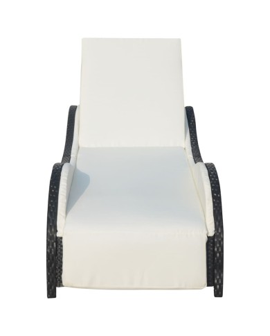 Chaise longue avec coussin Résine tressée Marron