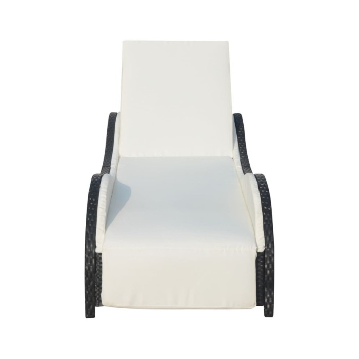 Chaise longue avec coussin Résine tressée Marron
