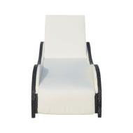 Chaise longue avec coussin Résine tressée Marron