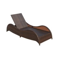 Chaise longue avec coussin Résine tressée Marron