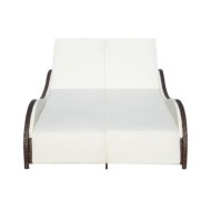 Chaise longue double avec coussin Résine tressée Marron