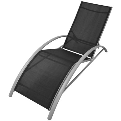 Chaises longues en aluminium noir