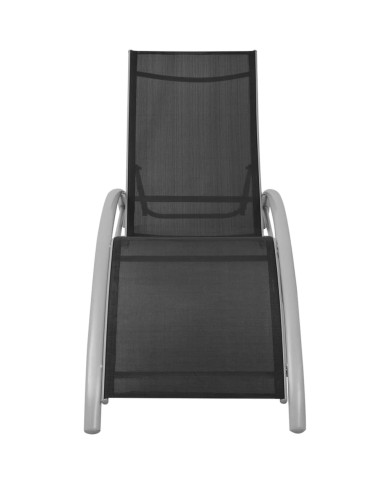 Chaises longues en aluminium noir