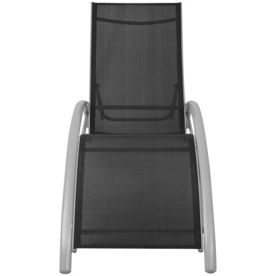 Chaises longues en aluminium noir