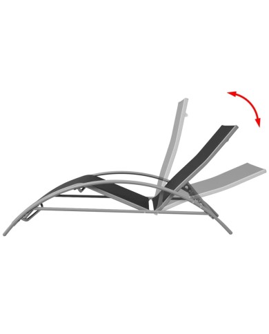 Chaises longues en aluminium noir
