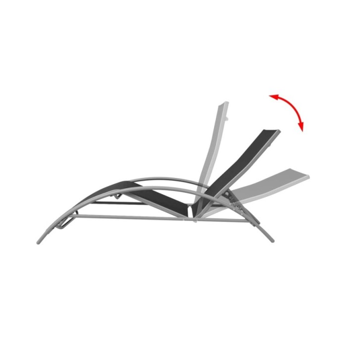 Chaises longues en aluminium noir