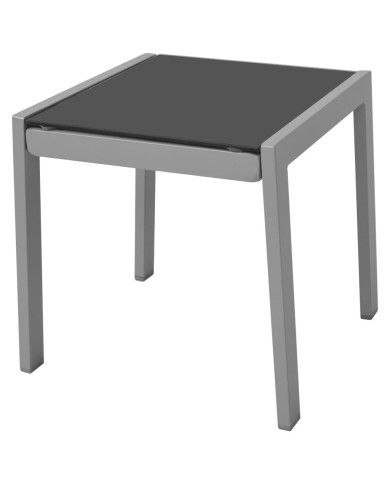 Chaises longues avec table Aluminium Noir