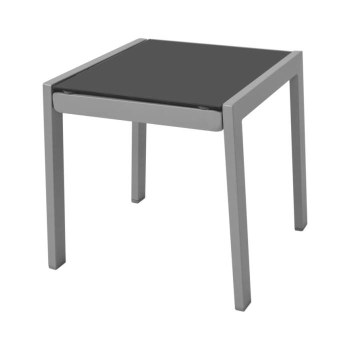 Chaises longues avec table Aluminium Noir