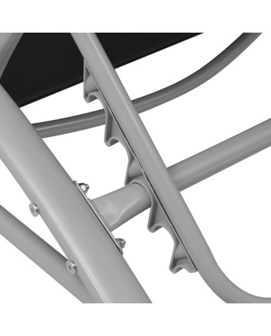Chaises longues avec table Aluminium Noir
