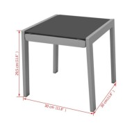 Chaises longues avec table Aluminium Noir