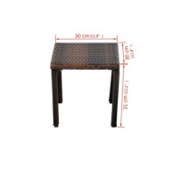 Chaises longues avec table Résine tressée Marron