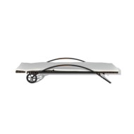 Chaise longue avec coussin et roues Résine tressée Marron