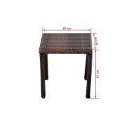Chaises longues avec table Résine tressée Marron