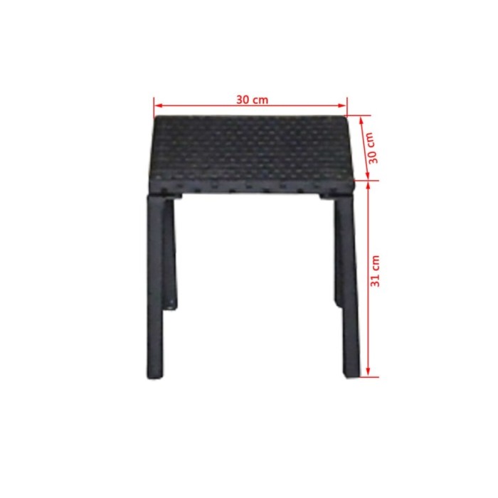Chaises longues avec table Résine tressée Noir