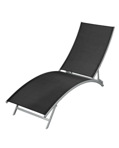 Chaise longue Acier et textilène Noir