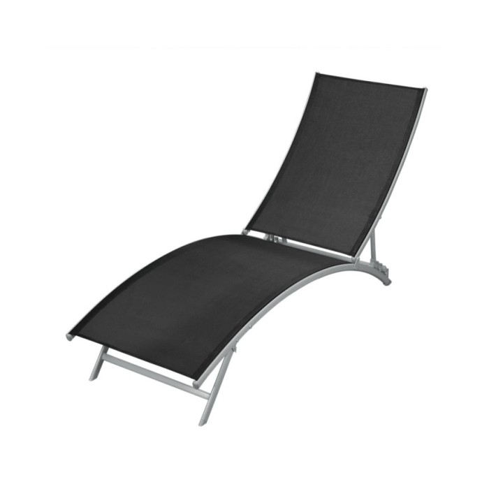 Chaise longue Acier et textilène Noir