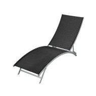Chaise longue Acier et textilène Noir