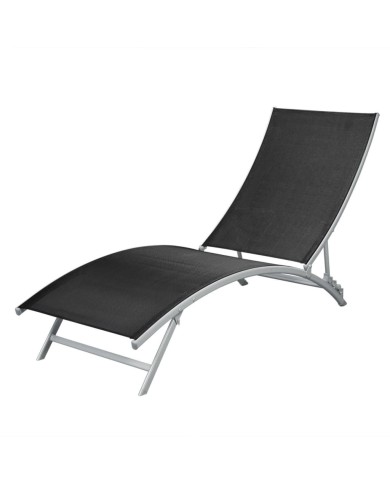 Chaise longue Acier et textilène Noir