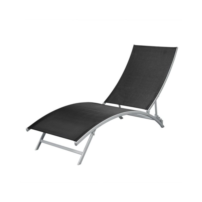 Chaise longue Acier et textilène Noir