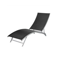 Chaise longue Acier et textilène Noir