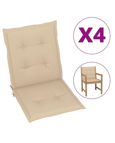 Coussins de chaise de jardin 4 pcs Beige 100 x 50 x 3 cm