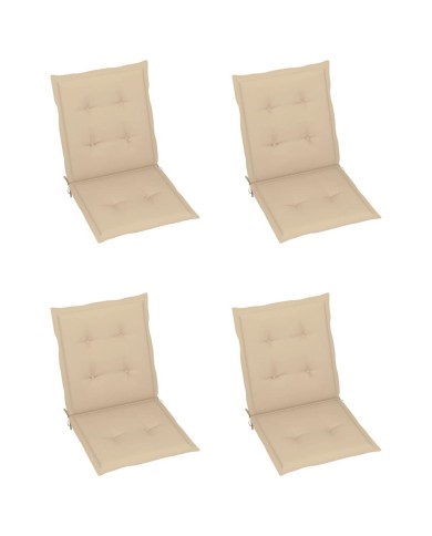 Coussins de chaise de jardin 4 pcs Beige 100 x 50 x 3 cm